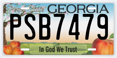 GA license plate PSB7479
