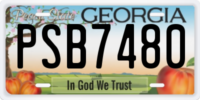 GA license plate PSB7480