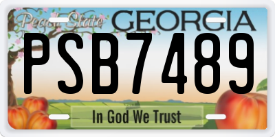 GA license plate PSB7489