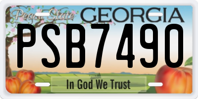 GA license plate PSB7490