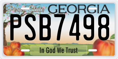 GA license plate PSB7498