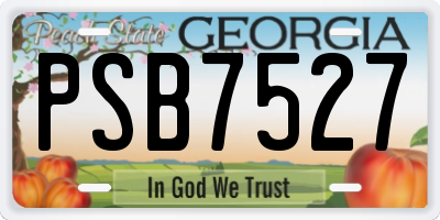 GA license plate PSB7527