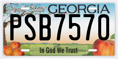 GA license plate PSB7570