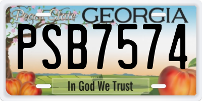 GA license plate PSB7574