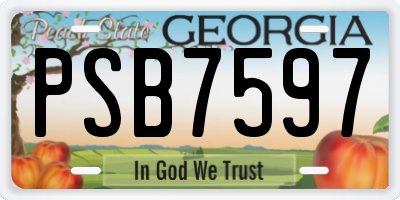 GA license plate PSB7597