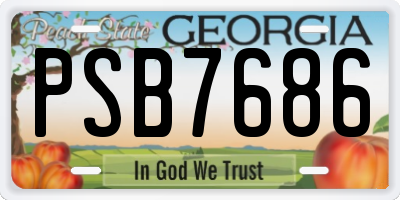GA license plate PSB7686