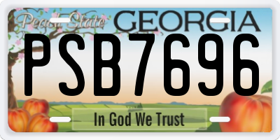 GA license plate PSB7696