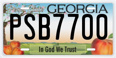 GA license plate PSB7700