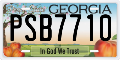 GA license plate PSB7710