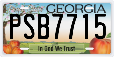 GA license plate PSB7715