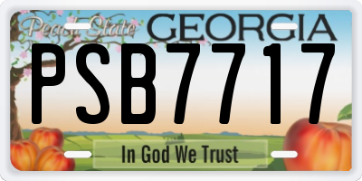 GA license plate PSB7717