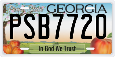 GA license plate PSB7720