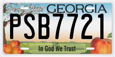 GA license plate PSB7721
