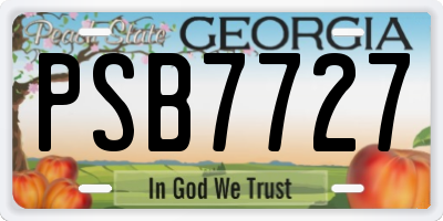 GA license plate PSB7727