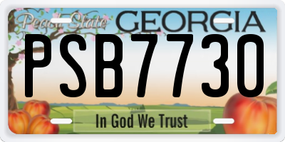 GA license plate PSB7730
