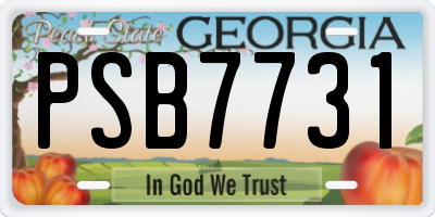 GA license plate PSB7731