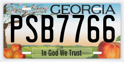 GA license plate PSB7766