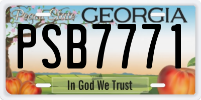 GA license plate PSB7771