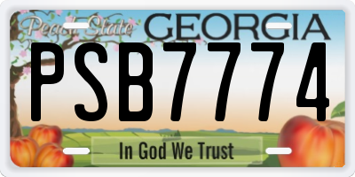 GA license plate PSB7774