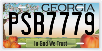 GA license plate PSB7779