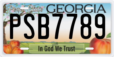 GA license plate PSB7789