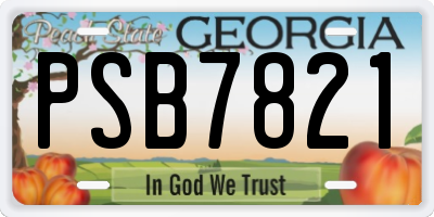 GA license plate PSB7821
