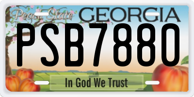 GA license plate PSB7880
