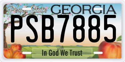 GA license plate PSB7885
