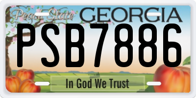 GA license plate PSB7886