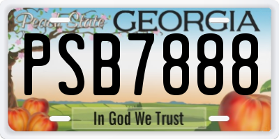 GA license plate PSB7888