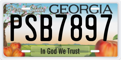 GA license plate PSB7897