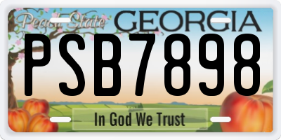 GA license plate PSB7898