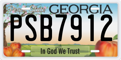 GA license plate PSB7912