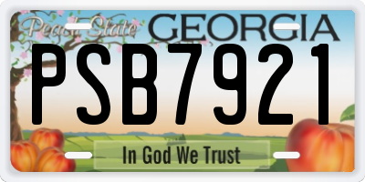 GA license plate PSB7921