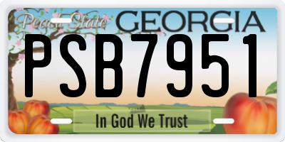 GA license plate PSB7951