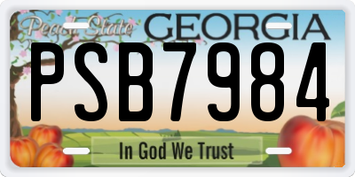 GA license plate PSB7984