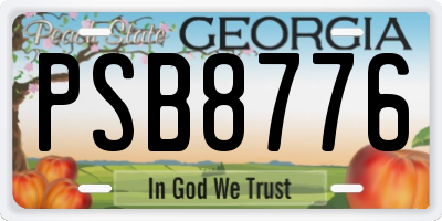 GA license plate PSB8776
