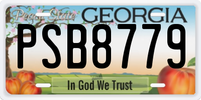 GA license plate PSB8779