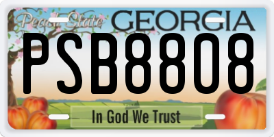 GA license plate PSB8808