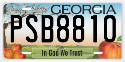 GA license plate PSB8810