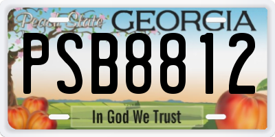 GA license plate PSB8812