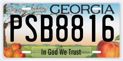 GA license plate PSB8816
