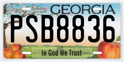 GA license plate PSB8836