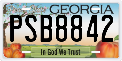 GA license plate PSB8842