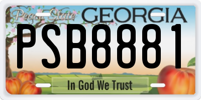 GA license plate PSB8881
