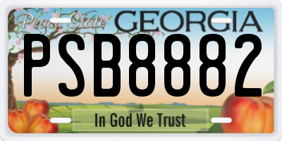 GA license plate PSB8882