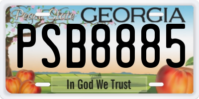 GA license plate PSB8885