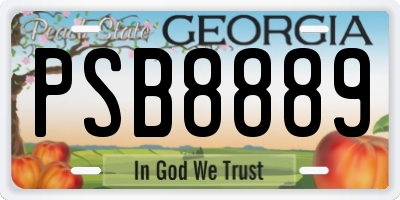 GA license plate PSB8889