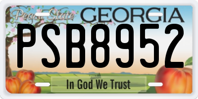 GA license plate PSB8952