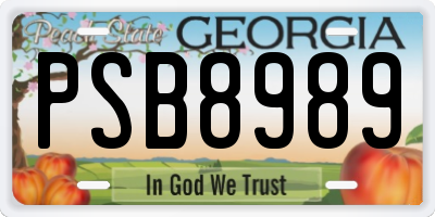 GA license plate PSB8989